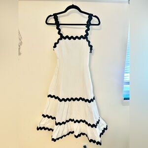 Area Stars White Dress with Black Accents